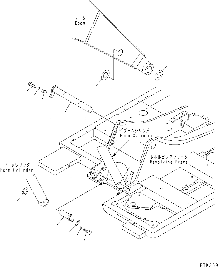 Схема запчастей Komatsu PW170ES-6K-KA - СТРЕЛА НИЖН. ПАЛЕЦ ОСНОВНАЯ РАМА И ЕЕ ЧАСТИ