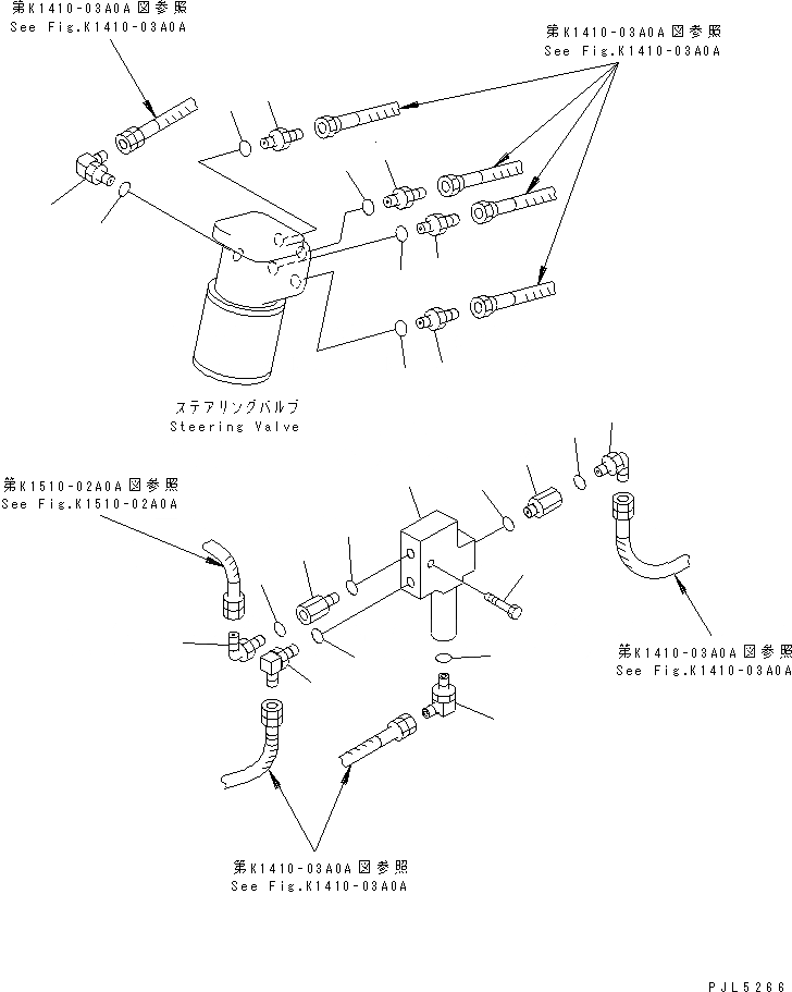 Схема запчастей Komatsu PW170ES-6K-KA - РУЛЕВ. УПРАВЛЕНИЕ ЛИНИЯ (КЛАПАН РУЛЕВОГО УПРАВЛЕНИЯ И ПРИОРИТЕТН. КЛАПАН         СОЕДИНИТЕЛЬН. ЧАСТИ)(№K-) КАБИНА ОПЕРАТОРА И СИСТЕМА УПРАВЛЕНИЯ