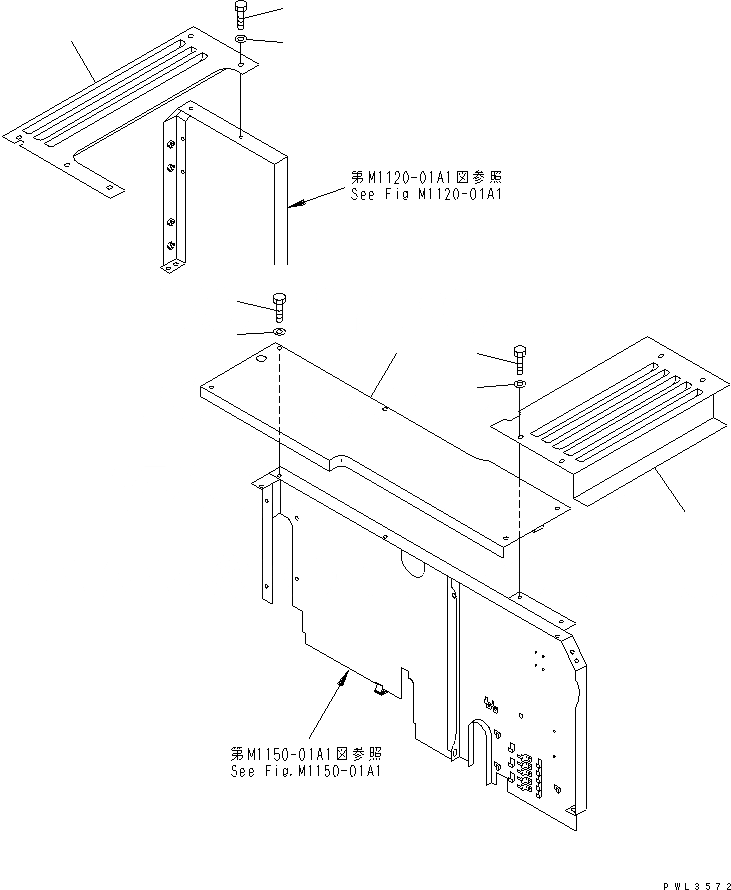 Схема запчастей Komatsu PW170ES-6K-KA - КРЫШКА(КАБИНА) (ВЕРХН.) (KA СПЕЦ-Я.)(№K-) ЧАСТИ КОРПУСА