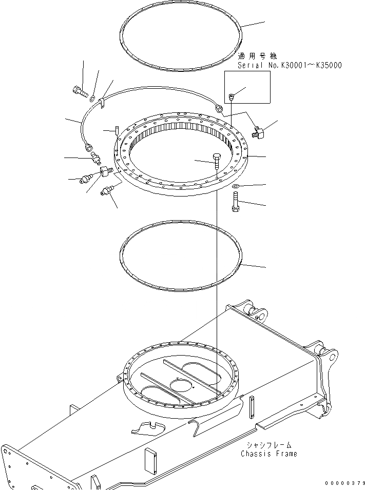 Схема запчастей Komatsu PW170ES-6K-KA - ПОВОРОТН. КРУГ ПОВОРОТН. КРУГ И КОМПОНЕНТЫ