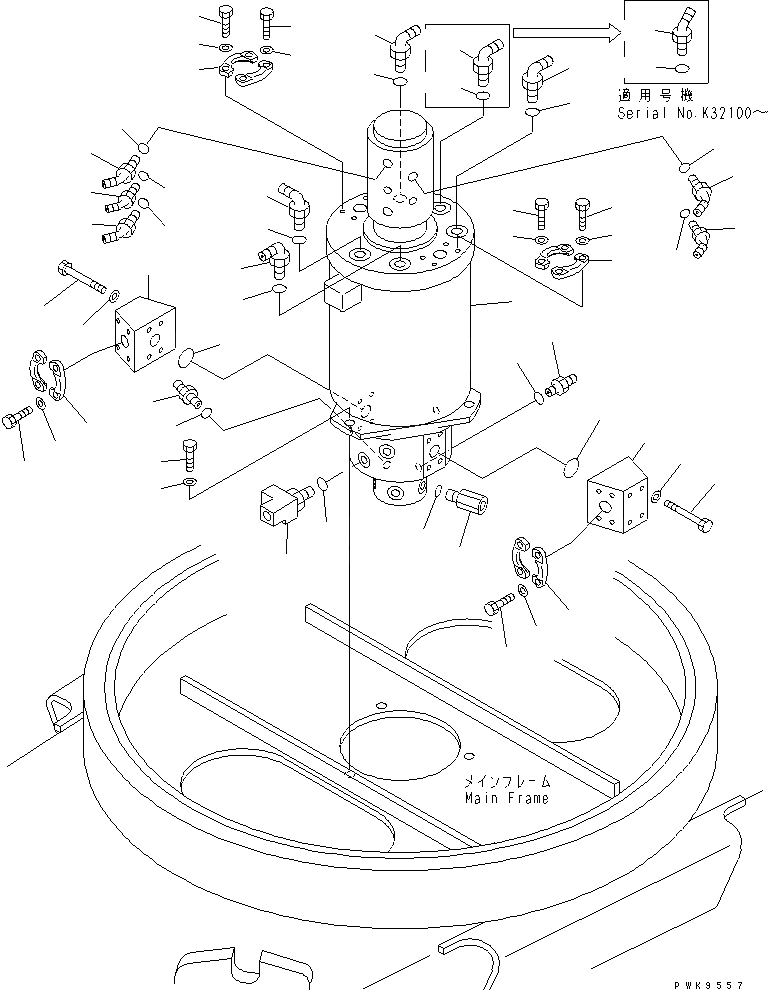 Схема запчастей Komatsu PW170ES-6K-KA - ПОВОРОТНОЕ СОЕДИНЕНИЕ И КОМПОНЕНТЫ(№K-) ПОВОРОТН. КРУГ И КОМПОНЕНТЫ