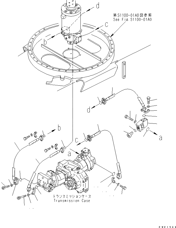 Схема запчастей Komatsu PW170ES-6K-KA - ЛИНИЯ ХОДА (ПОВОРОТНОЕ СОЕДИНЕНИЕ - МОТОР ХОДА) (HDBP)(№K9-) НИЖНЯЯ ГИДРОЛИНИЯ И ЛИНИЯ ХОДА
