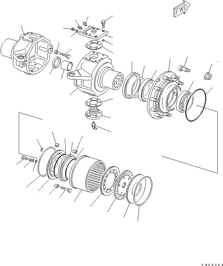Схема запчастей Komatsu PW170ES-6K-KA - ПЕРЕДНИЙ МОСТ (NUCKLE И КОЛЕСА ВТУЛКА) SUSPENTION И КОЛЕСА