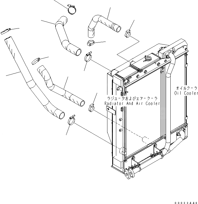 Схема запчастей Komatsu PW180-7K - ОХЛАЖД-Е (РАДИАТОР И ПОДАЧА МАСЛООХЛАДИТЕЛЬ ШЛАНГИ) СИСТЕМА ОХЛАЖДЕНИЯ
