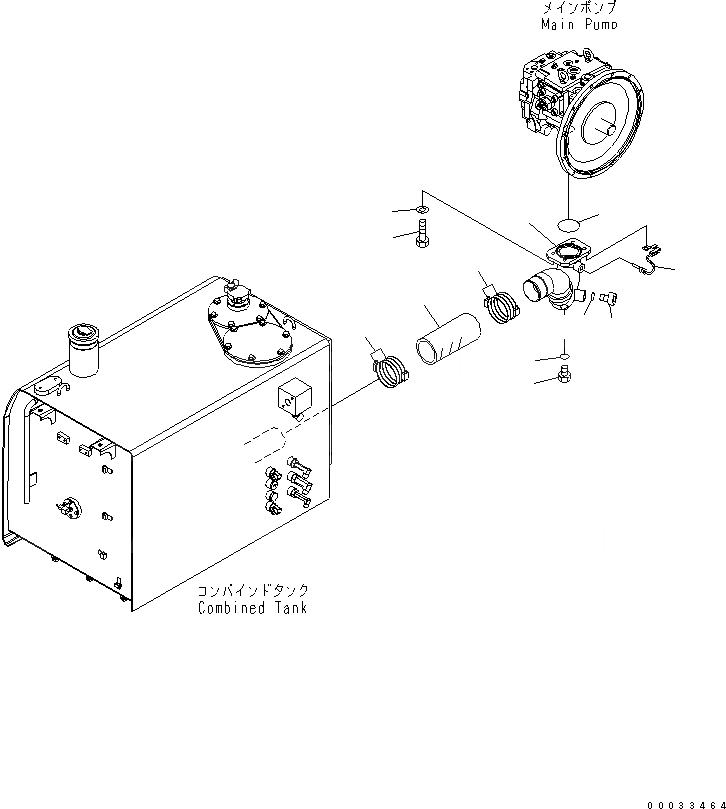 Схема запчастей Komatsu PW180-7K - ВСАСЫВ. ЛИНИЯ ГИДРАВЛИКА
