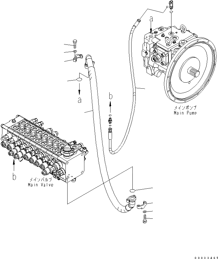 Схема запчастей Komatsu PW180-7K - ЛИНИЯ ПОДАЧИ ГИДРАВЛИКА