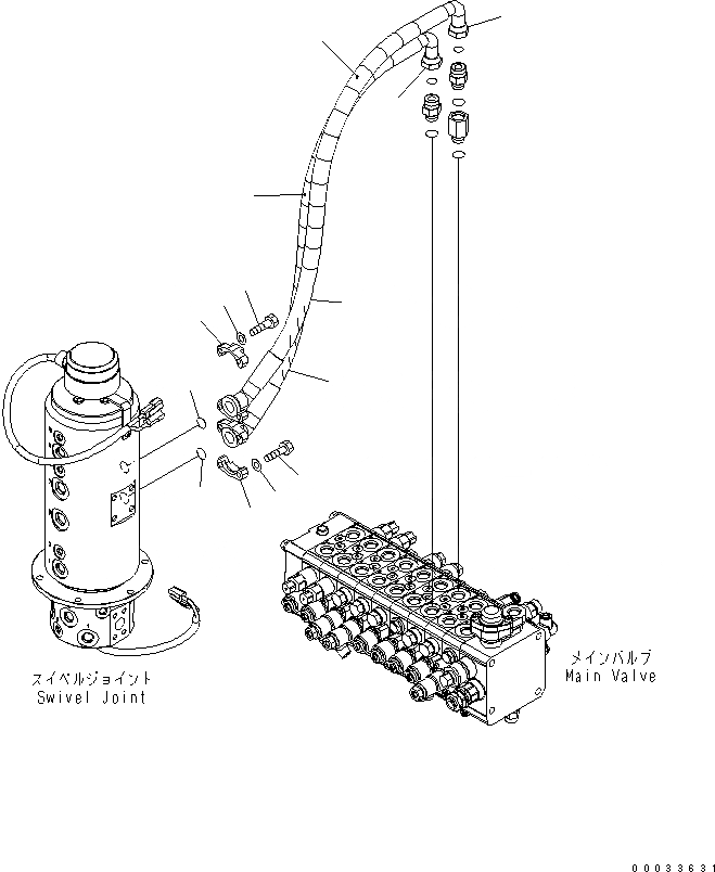 Схема запчастей Komatsu PW180-7K - ЛИНИЯ ХОДА (ВЕРХН.) ГИДРАВЛИКА