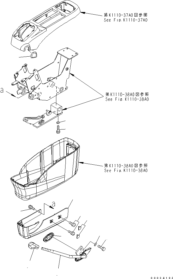 Схема запчастей Komatsu PW180-7K - ОСНОВН. КОНСТРУКЦИЯ (БЕЗОПАСН. РЫЧАГ И ЛЕВ. КОНСОЛЬН. БЛОК НИЖН. КРЫШКА) КАБИНА ОПЕРАТОРА И СИСТЕМА УПРАВЛЕНИЯ