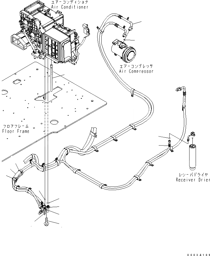 Схема запчастей Komatsu PW180-7K - КОНДИЦ. ВОЗДУХА (ПАТРУБКИ КОНДИЦИОНЕРА) КАБИНА ОПЕРАТОРА И СИСТЕМА УПРАВЛЕНИЯ