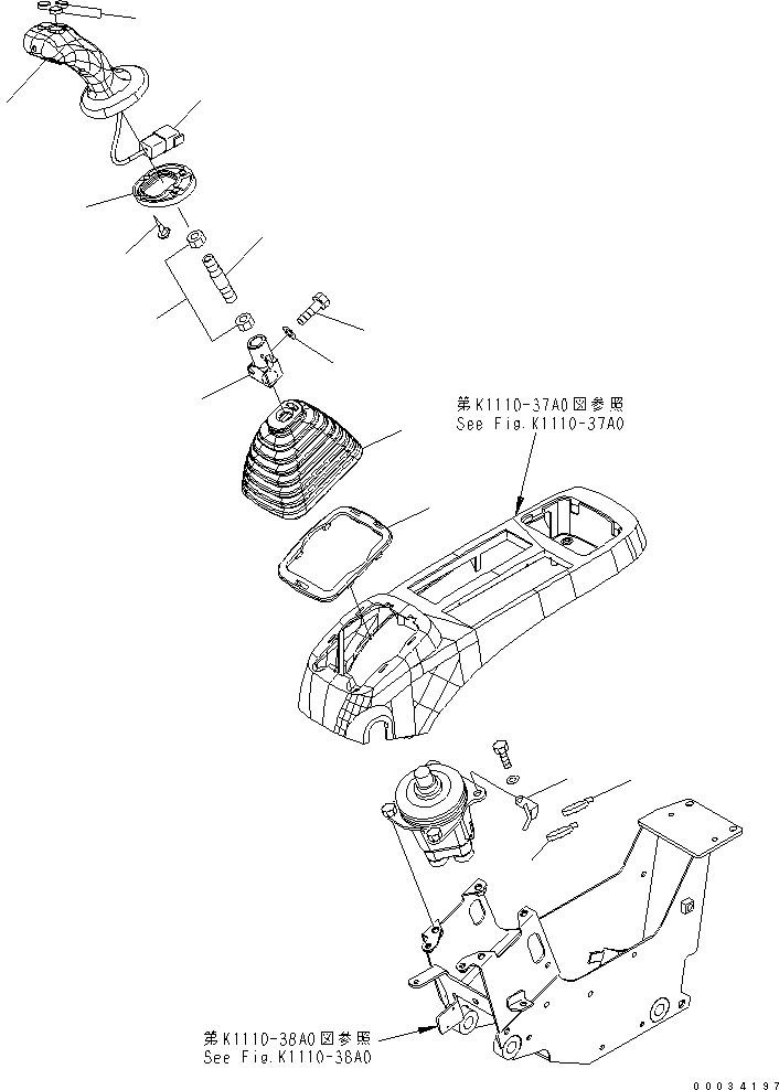 Схема запчастей Komatsu PW180-7K - P.P.C. КЛАПАН РЫЧАГ (ЛЕВ.) КАБИНА ОПЕРАТОРА И СИСТЕМА УПРАВЛЕНИЯ
