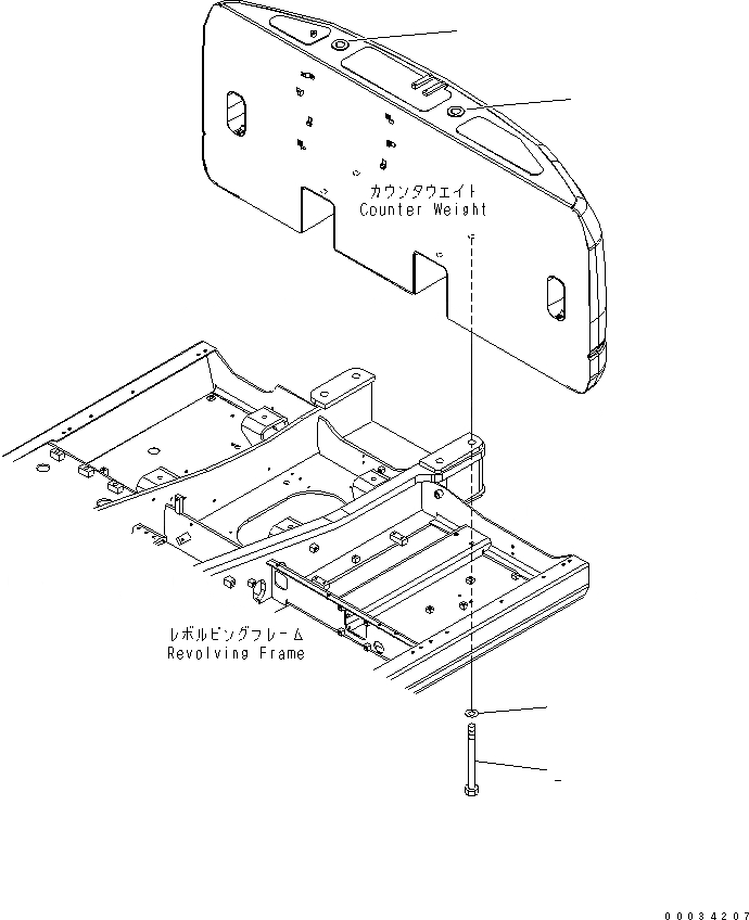 Схема запчастей Komatsu PW180-7K - КРЕПЛЕНИЕ ПРОТИВОВЕСА ЧАСТИ КОРПУСА