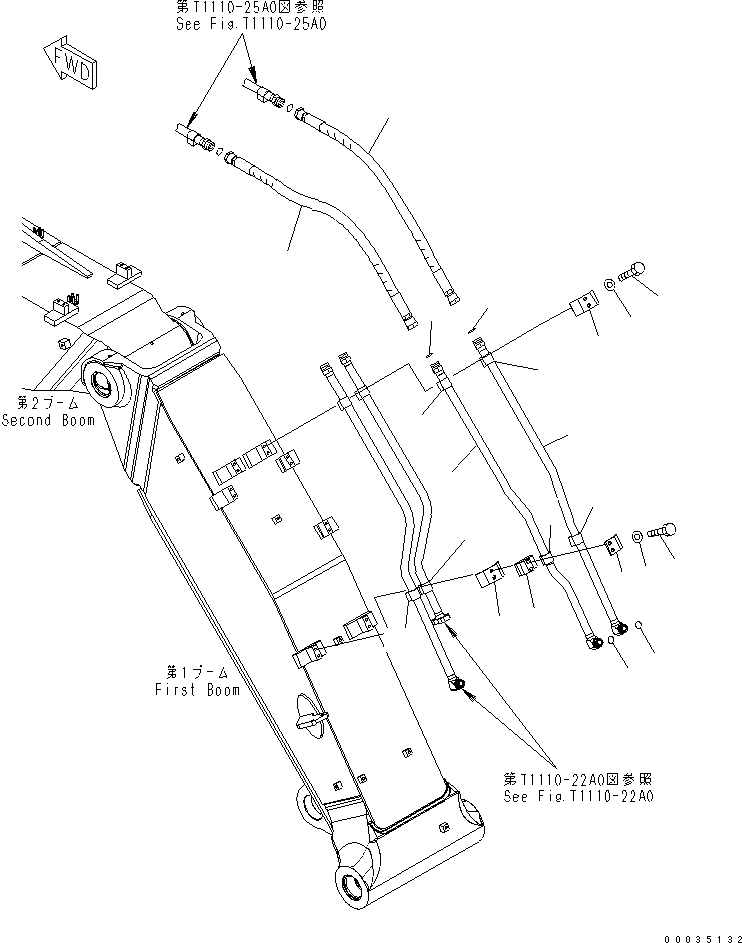 Схема запчастей Komatsu PW180-7K - 2-СЕКЦИОНН. СТРЕЛА (ЦИЛИНДР КОВША) (1-Я СТРЕЛА ) РАБОЧЕЕ ОБОРУДОВАНИЕ