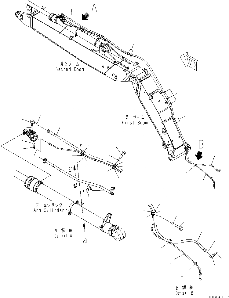 Схема запчастей Komatsu PW180-7K - ЦИЛИНДР РУКОЯТИ(КЛАПАН БЕЗОПАСНОСТИ ТРУБЫ) (С КЛАПАН БЕЗОПАСНОСТИ) (2-СЕКЦИОНН. СТРЕЛА) РАБОЧЕЕ ОБОРУДОВАНИЕ