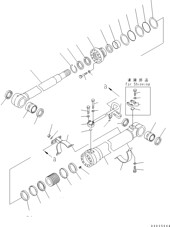 Схема запчастей Komatsu PW180-7K - СТРЕЛА ADJUST ЦИЛИНДР (КЛАПАН БЕЗОПАСНОСТИ LESS) (ДЛЯ 2-СЕКЦИОНН. СТРЕЛЫ) ОСНОВН. КОМПОНЕНТЫ И РЕМКОМПЛЕКТЫ