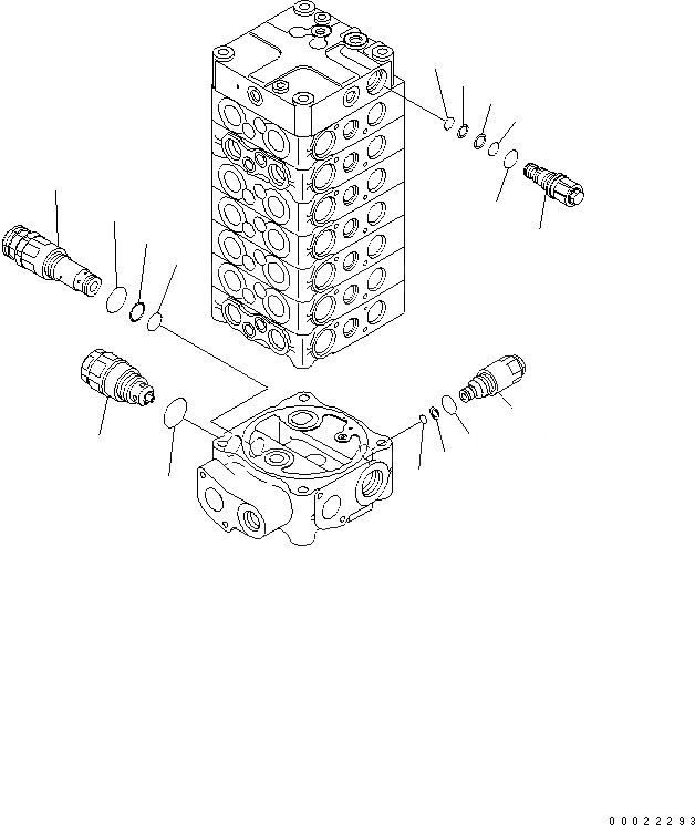 Схема запчастей Komatsu PW180-7K - ОСНОВН. КЛАПАН (7-СЕКЦИОНН.) (/9) ОСНОВН. КОМПОНЕНТЫ И РЕМКОМПЛЕКТЫ