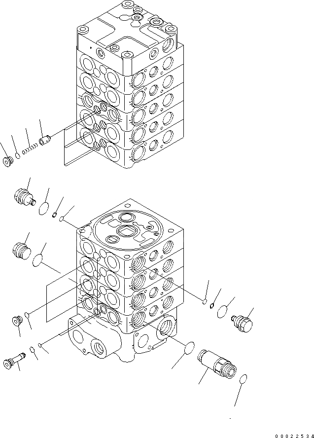 Схема запчастей Komatsu PW180-7K - ОСНОВН. КЛАПАН (9-СЕКЦИОНН.) (/9) (ДЛЯ 2-СЕКЦИОНН. СТРЕЛЫ) ОСНОВН. КОМПОНЕНТЫ И РЕМКОМПЛЕКТЫ