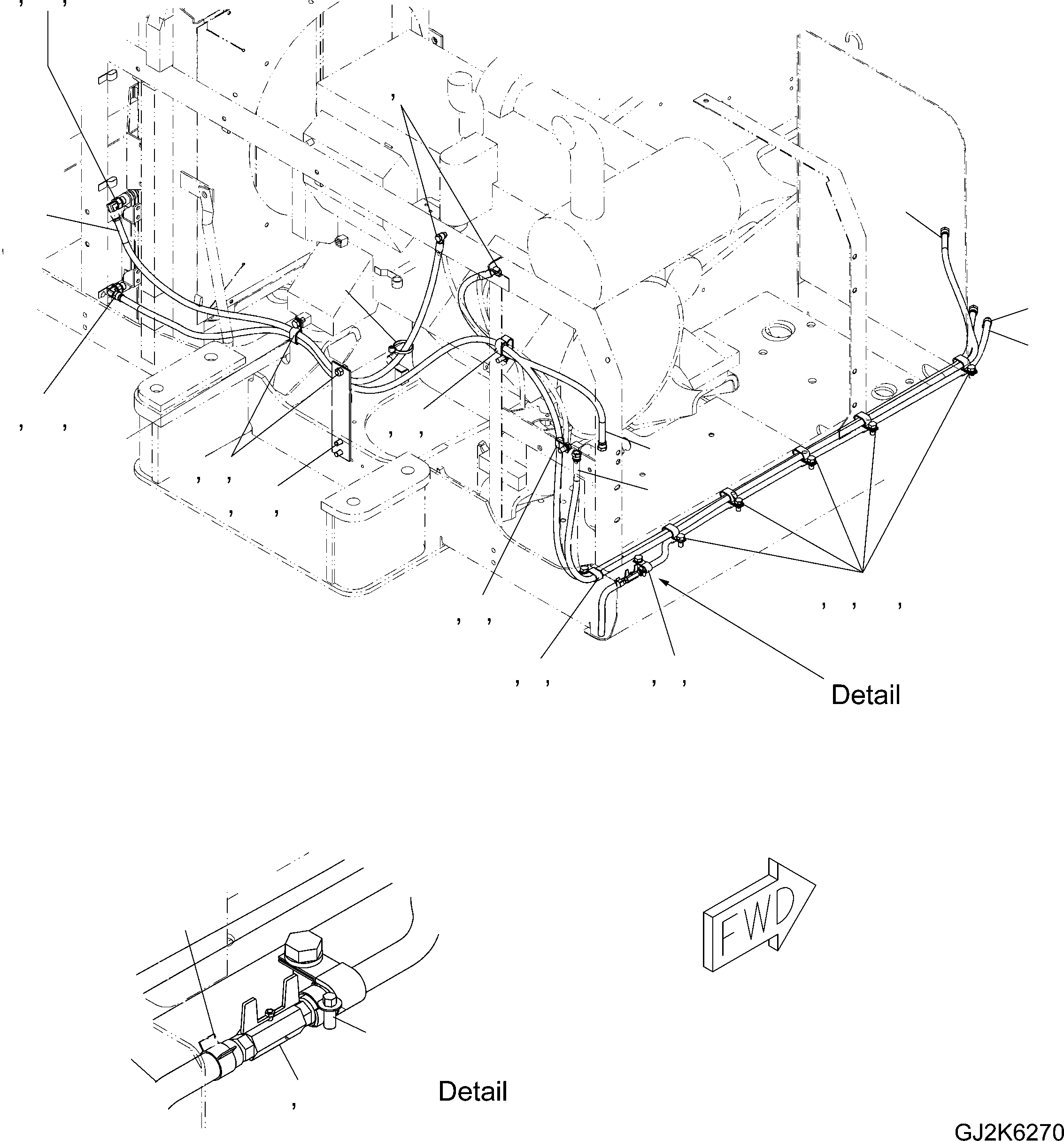 Схема запчастей Komatsu PW180-7E0 - ТОПЛИВНАЯ ЛИНИЯ D ТОПЛИВН. БАК. AND КОМПОНЕНТЫ