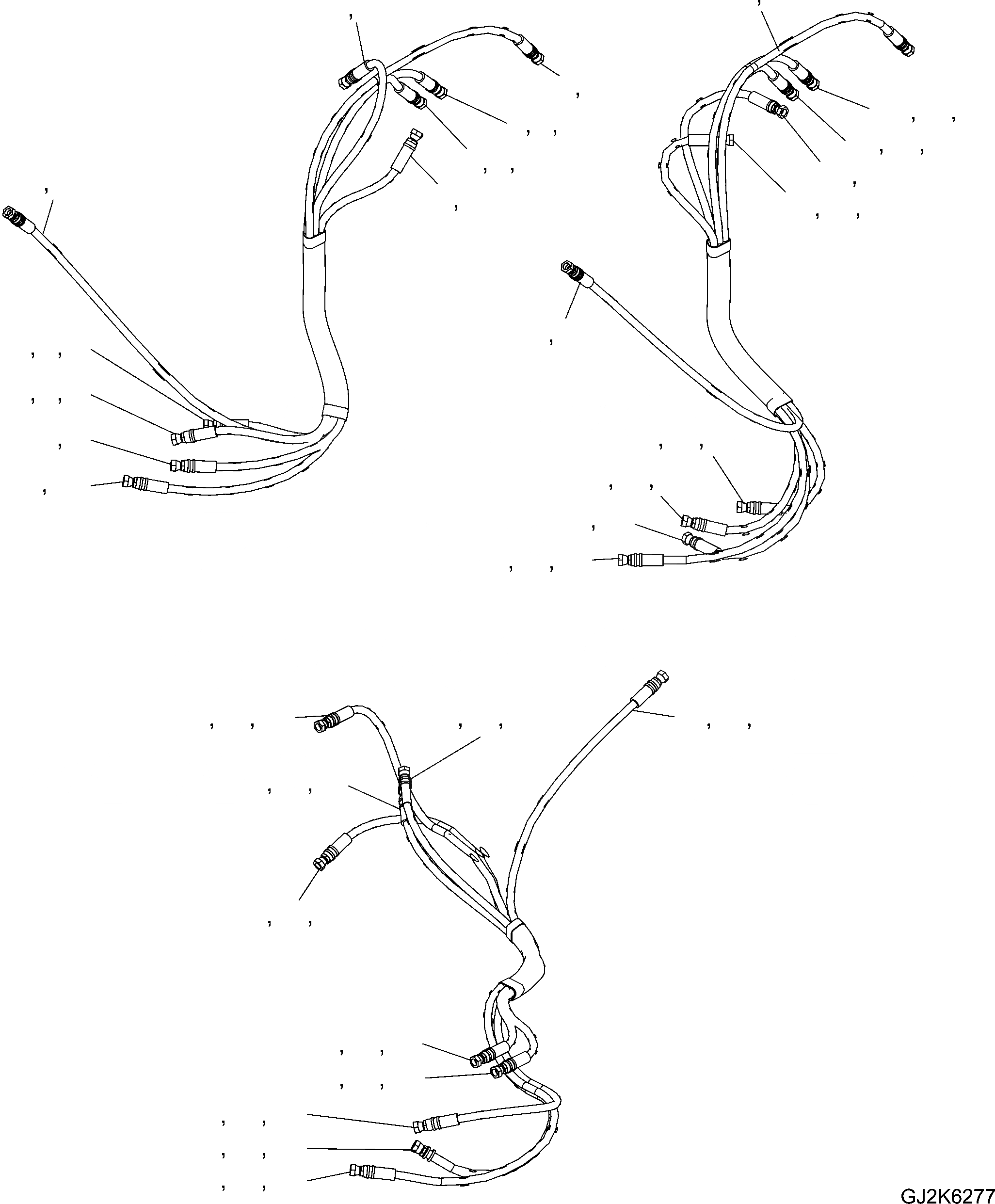 Схема запчастей Komatsu PW180-7E0 - PPC СОЛЕНОИДНЫЙ КЛАПАН ТРУБЫ (/) - ШЛАНГИ ASSEMBLIES H ГИДРАВЛИКА