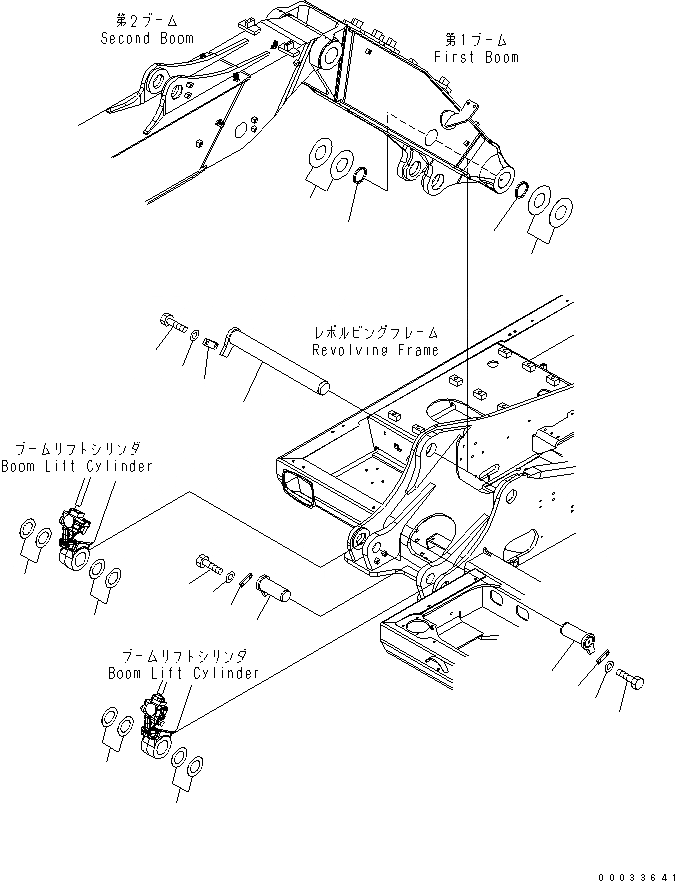 Схема запчастей Komatsu PW180-7E0 - СТРЕЛА НИЖН. ПАЛЕЦS J ОСНОВНАЯ РАМА И ЕЕ ЧАСТИ