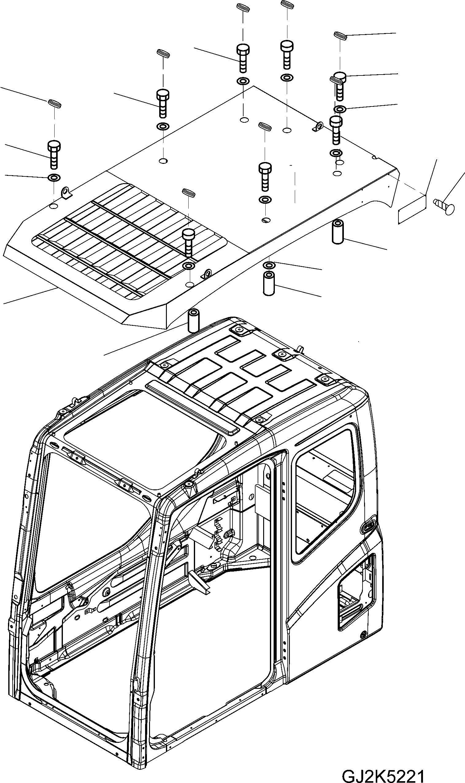 Схема запчастей Komatsu PW180-7E0 - ВЕРХНЯЯ ЗАЩИТА K OPERATORS ОБСТАНОВКА И СИСТЕМА УПРАВЛЕНИЯ