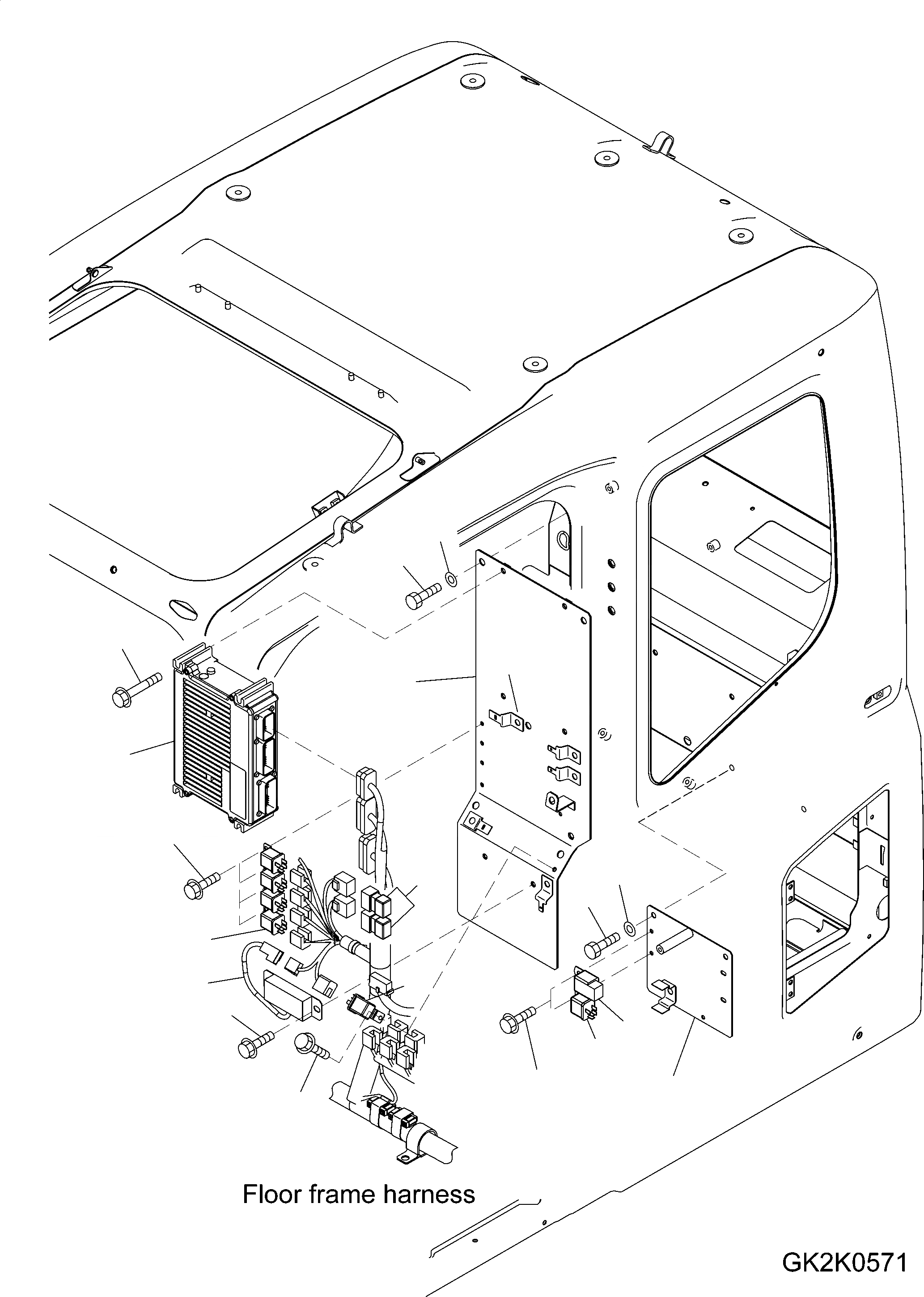 Схема запчастей Komatsu PW180-7E0 - OPERATORS КАБИНА (КОНТРОЛЛЕР И РЕЛЕ) K OPERATORS ОБСТАНОВКА И СИСТЕМА УПРАВЛЕНИЯ