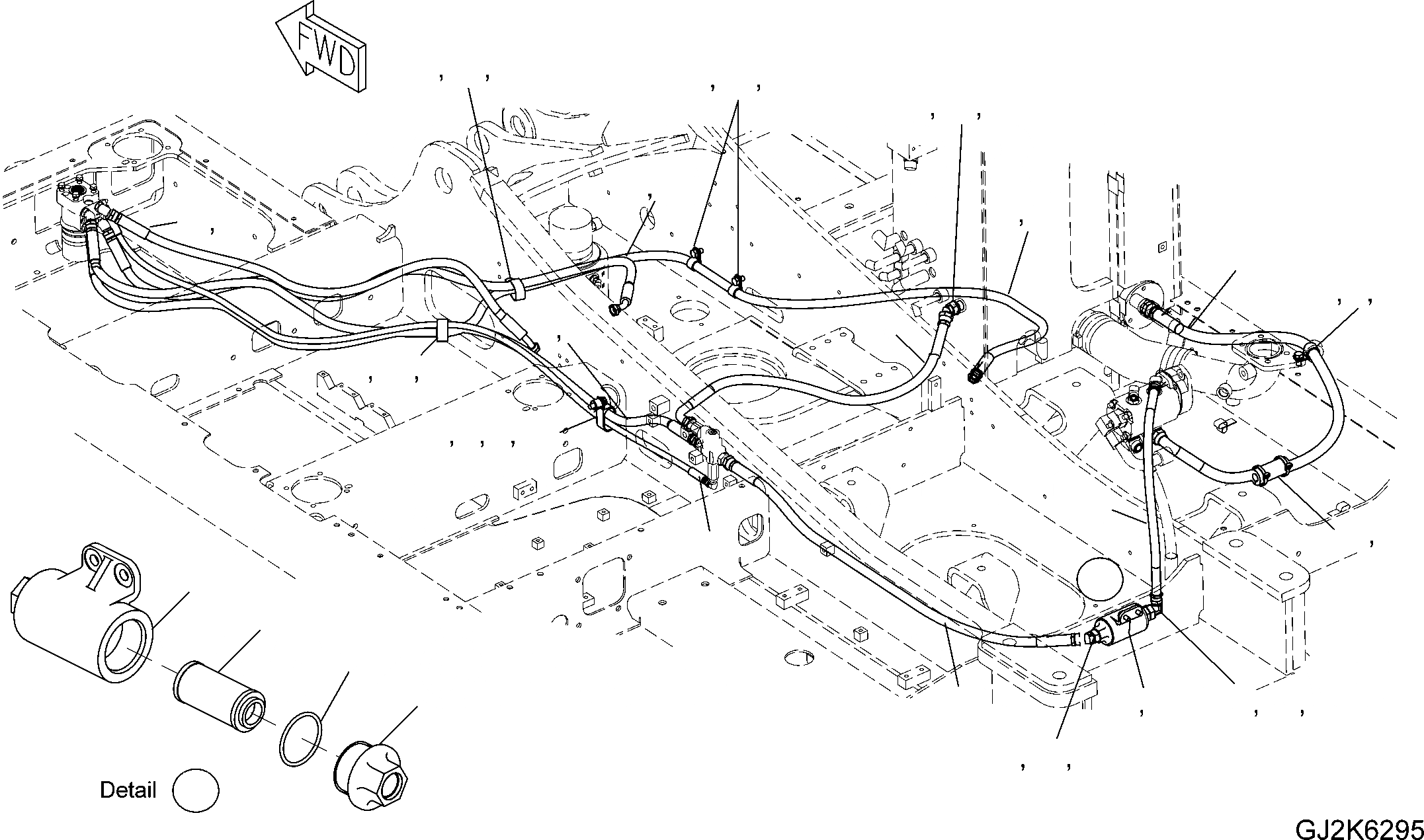 Схема запчастей Komatsu PW180-7E0 - РУЛЕВ. УПРАВЛЕНИЕ ЛИНИЯ (ВЕРХН.) (ГИДРОЛИНИЯ) (ДЛЯ ITALY) K OPERATORS ОБСТАНОВКА И СИСТЕМА УПРАВЛЕНИЯ