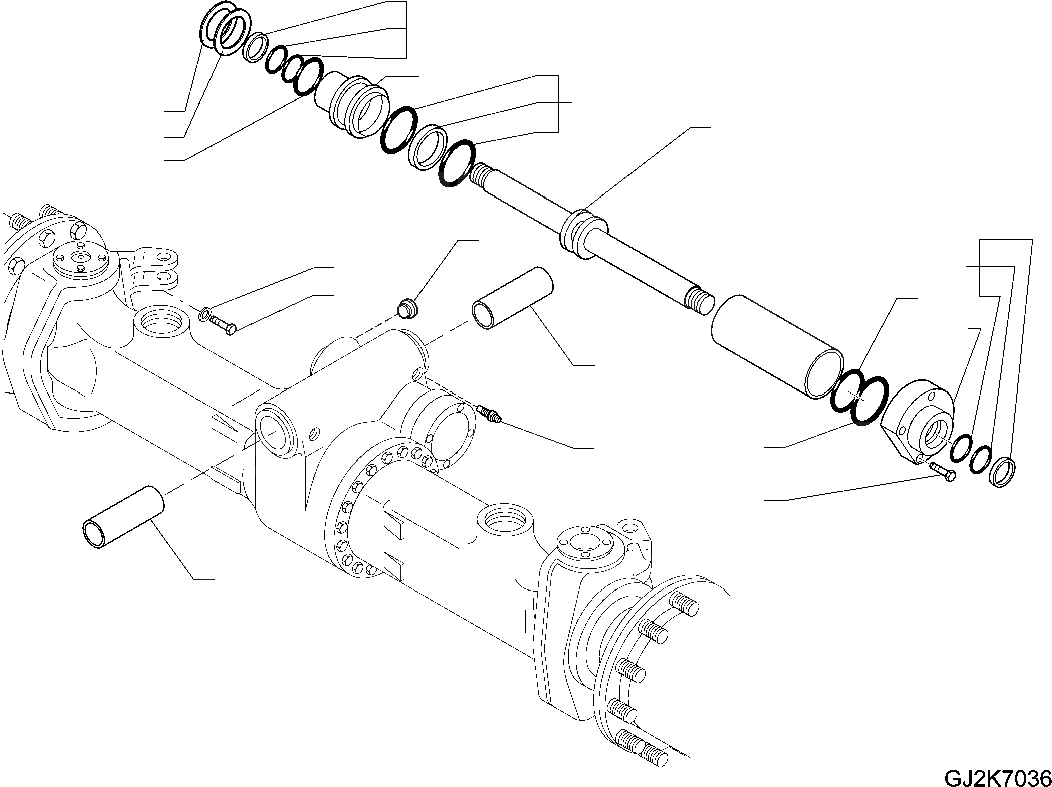 Схема запчастей Komatsu PW180-7E0 - ПЕРЕДНИЙ МОСТ (/) (.7M ШИР.) ЦИЛИНДР РУЛЕВ. УПР-Я НИЖНЯЯ ГИДРОЛИНИЯ И ЛИНИЯ ХОДА