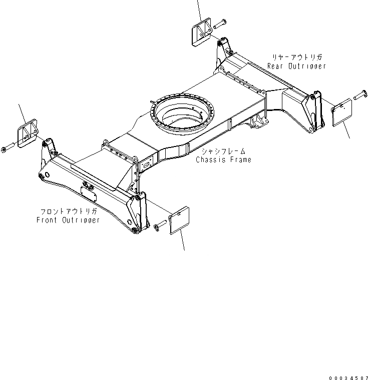 Схема запчастей Komatsu PW180-7E0 - ОПОРА (ДЛЯ ПЕРЕДН. ОПОРА И ЗАДН. ОПОРА) S ПОДВЕСКА И КОЛЕСА