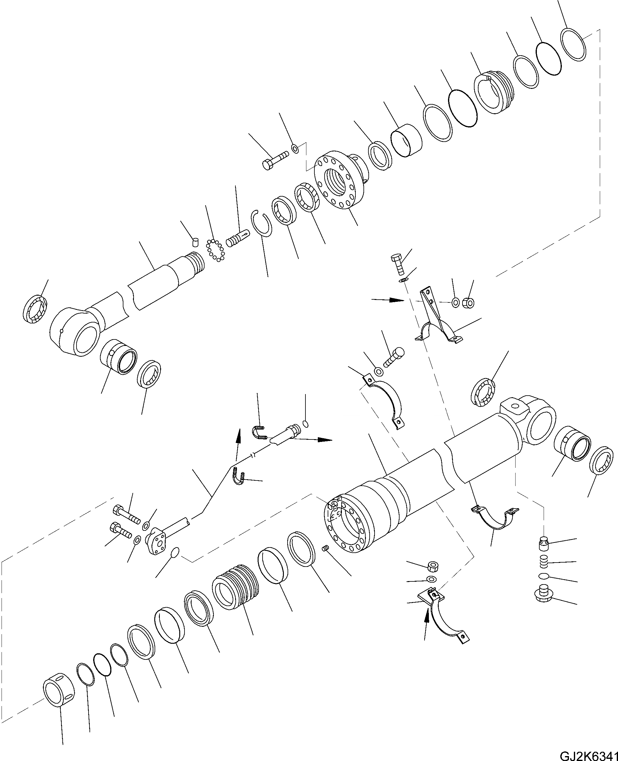 Схема запчастей Komatsu PW180-7E0 - ЦИЛИНДР РУКОЯТИ(КЛАПАН БЕЗОПАСНОСТИ LESS) Y ОСНОВН. КОМПОНЕНТЫ И РЕМКОМПЛЕКТЫ