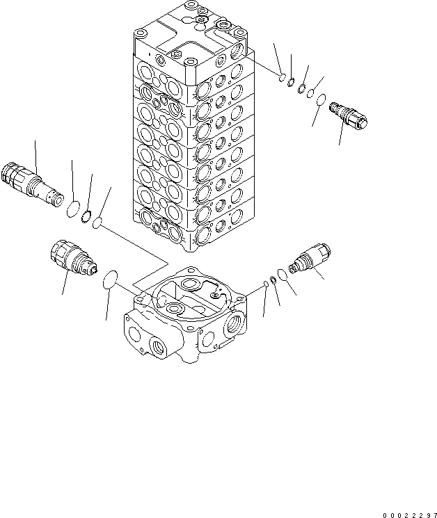 Схема запчастей Komatsu PW180-7E0 - ОСНОВН. КЛАПАН (8-СЕКЦИОНН.) (TWO-ЧАСТИ СТРЕЛА) (/9) Y ОСНОВН. КОМПОНЕНТЫ И РЕМКОМПЛЕКТЫ