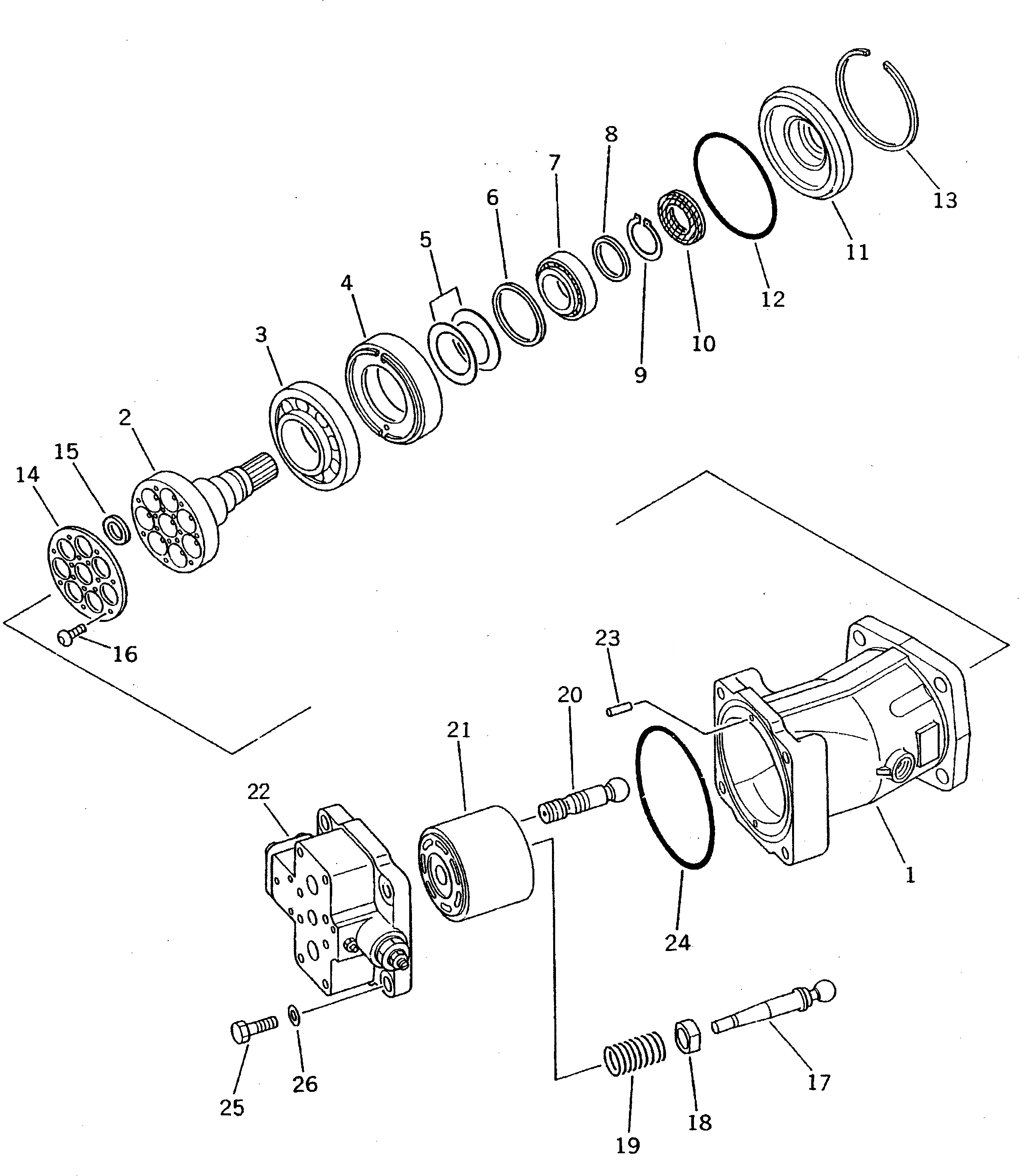 Схема запчастей Komatsu PW20-1 - МОТОР ХОДА (МОТОР /) (/) УПРАВЛ-Е РАБОЧИМ ОБОРУДОВАНИЕМ