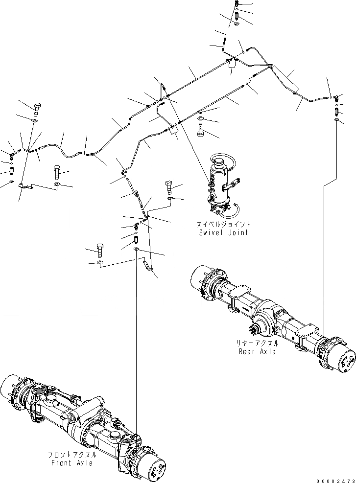 Схема запчастей Komatsu PW200-7K-KA - ТОРМОЗН. ГИДРОЛИНИЯ (НИЖН.) (.M ШИР. МОСТ) ГИДРАВЛИКА