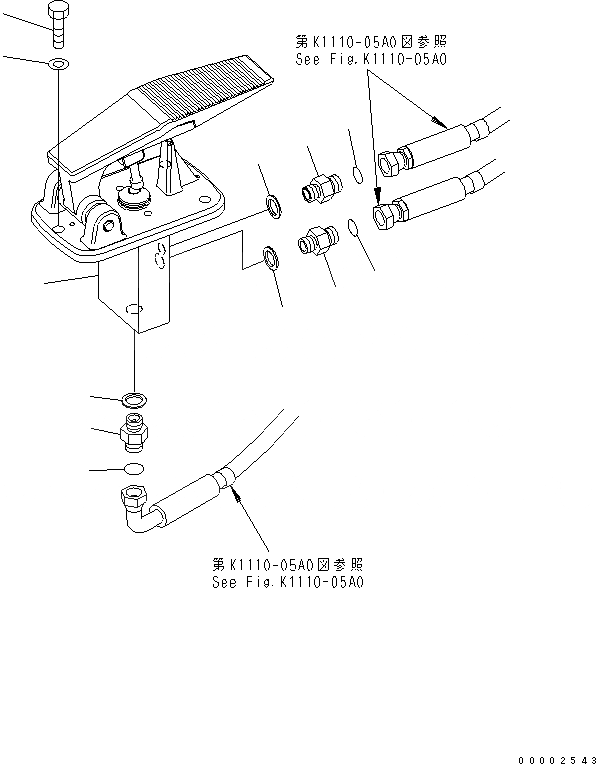Схема запчастей Komatsu PW200-7K-KA - ПОЛ (ПЕДАЛЬ ХОДА) КАБИНА ОПЕРАТОРА И СИСТЕМА УПРАВЛЕНИЯ