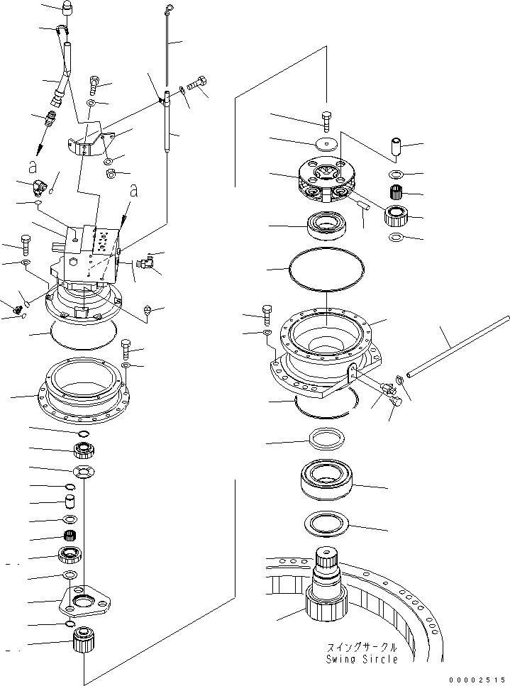 Схема запчастей Komatsu PW200-7K-KA - МЕХАНИЗМ ПОВОРОТА(№K-K) ПОВОРОТН. КРУГ И КОМПОНЕНТЫ