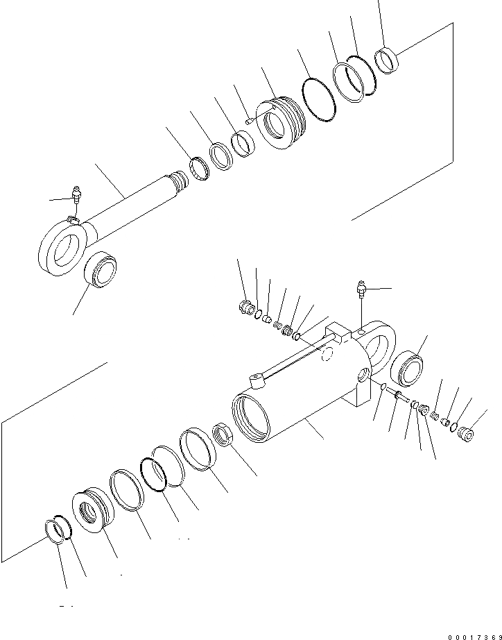 Схема запчастей Komatsu PW200-7K-KA - ЦИЛИНДР ОТВАЛА ОСНОВН. КОМПОНЕНТЫ И РЕМКОМПЛЕКТЫ