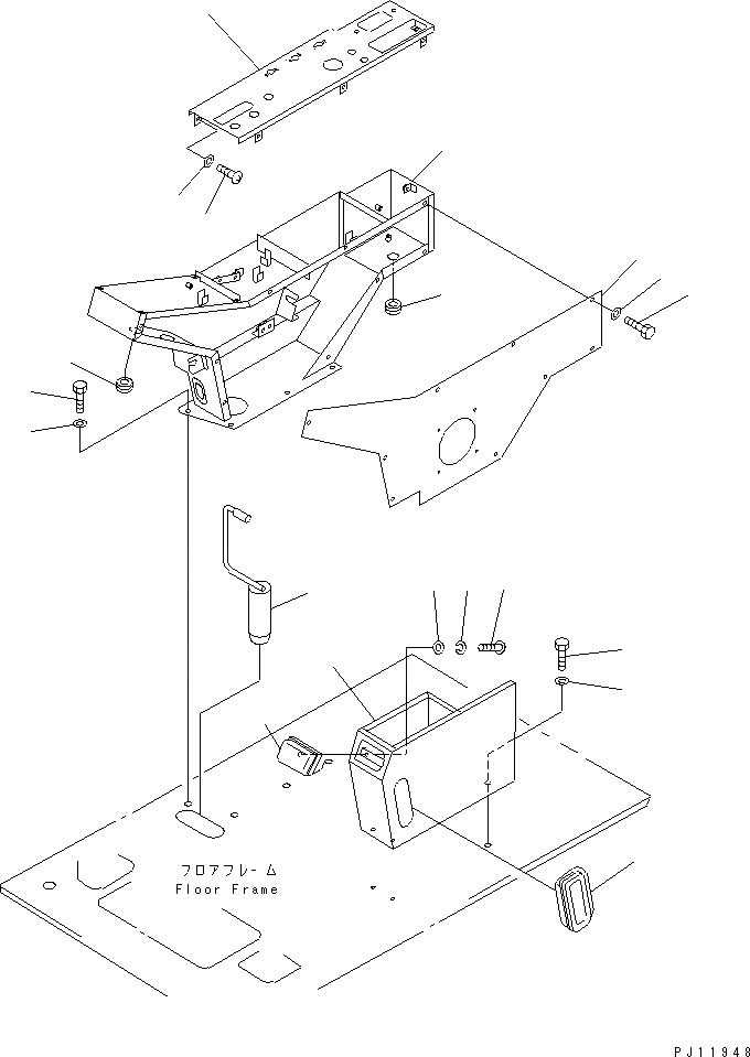 Схема запчастей Komatsu PW200-1 - УДЛИНН. РЫЧАГ СТОЙКА(№-88) КАБИНА ОПЕРАТОРА И СИСТЕМА УПРАВЛЕНИЯ