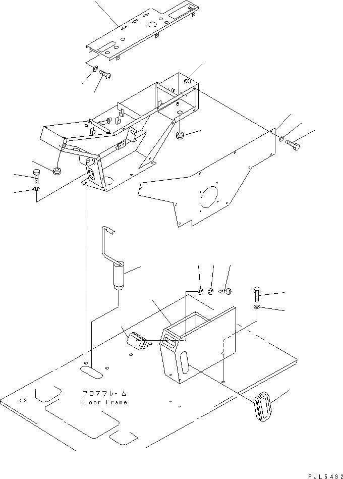Схема запчастей Komatsu PW200-1 - УДЛИНН. РЫЧАГ СТОЙКА(№89-) КАБИНА ОПЕРАТОРА И СИСТЕМА УПРАВЛЕНИЯ
