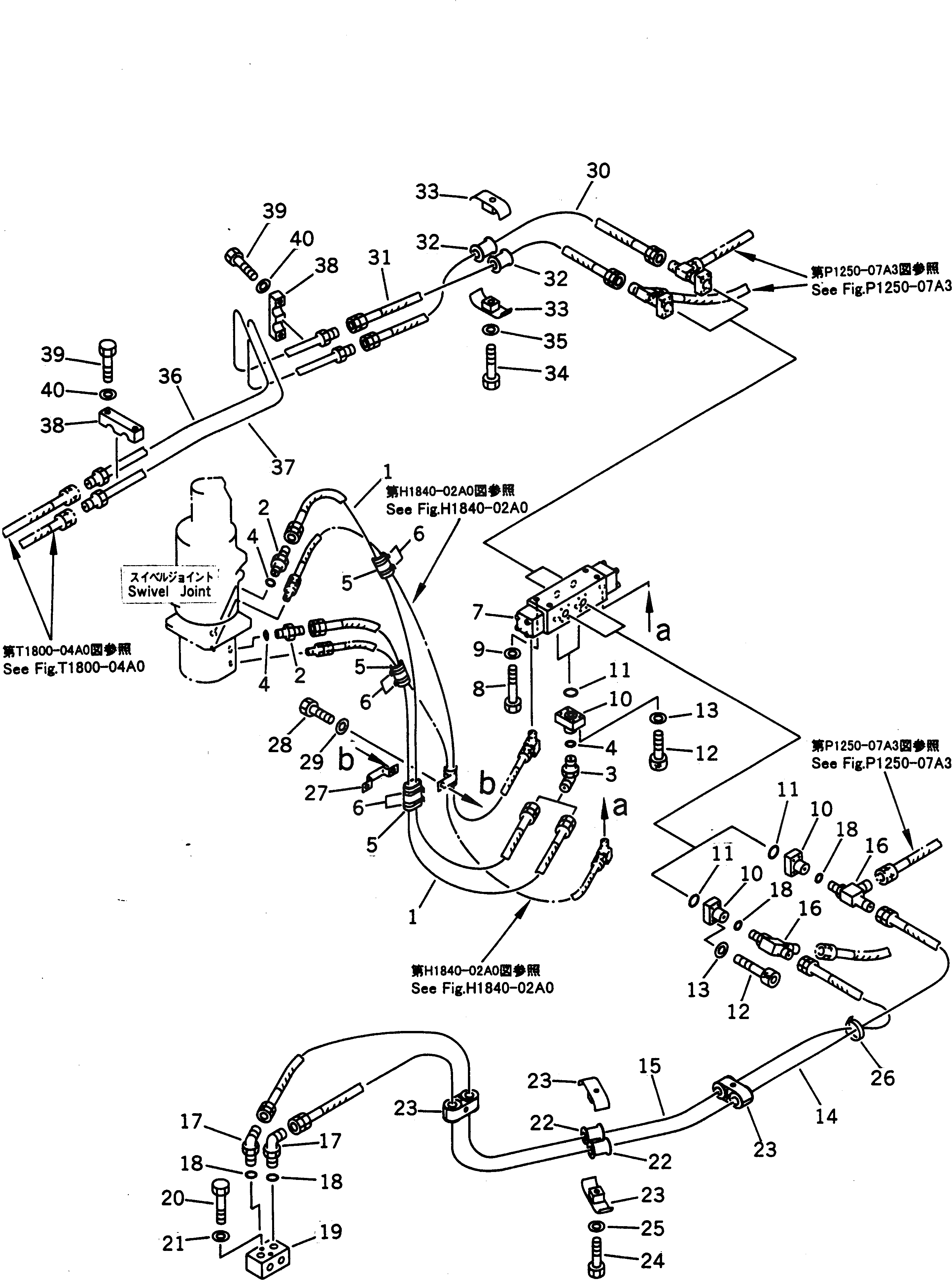 Схема запчастей Komatsu PW200-1 - ОПОРА ТРУБЫ (/) (С INDEPENDENT ЛЕВ./ПРАВ. И     ПЕРЕДН./ЗАДН. ОПОРА) НИЖНЯЯ ГИДРОЛИНИЯ И ЛИНИЯ ХОДА
