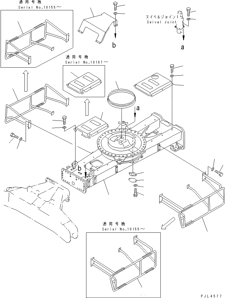 Схема запчастей Komatsu PW200-1 - ШАССИ (С ПЕРЕДН. ОПОРА) ХОДОВАЯ