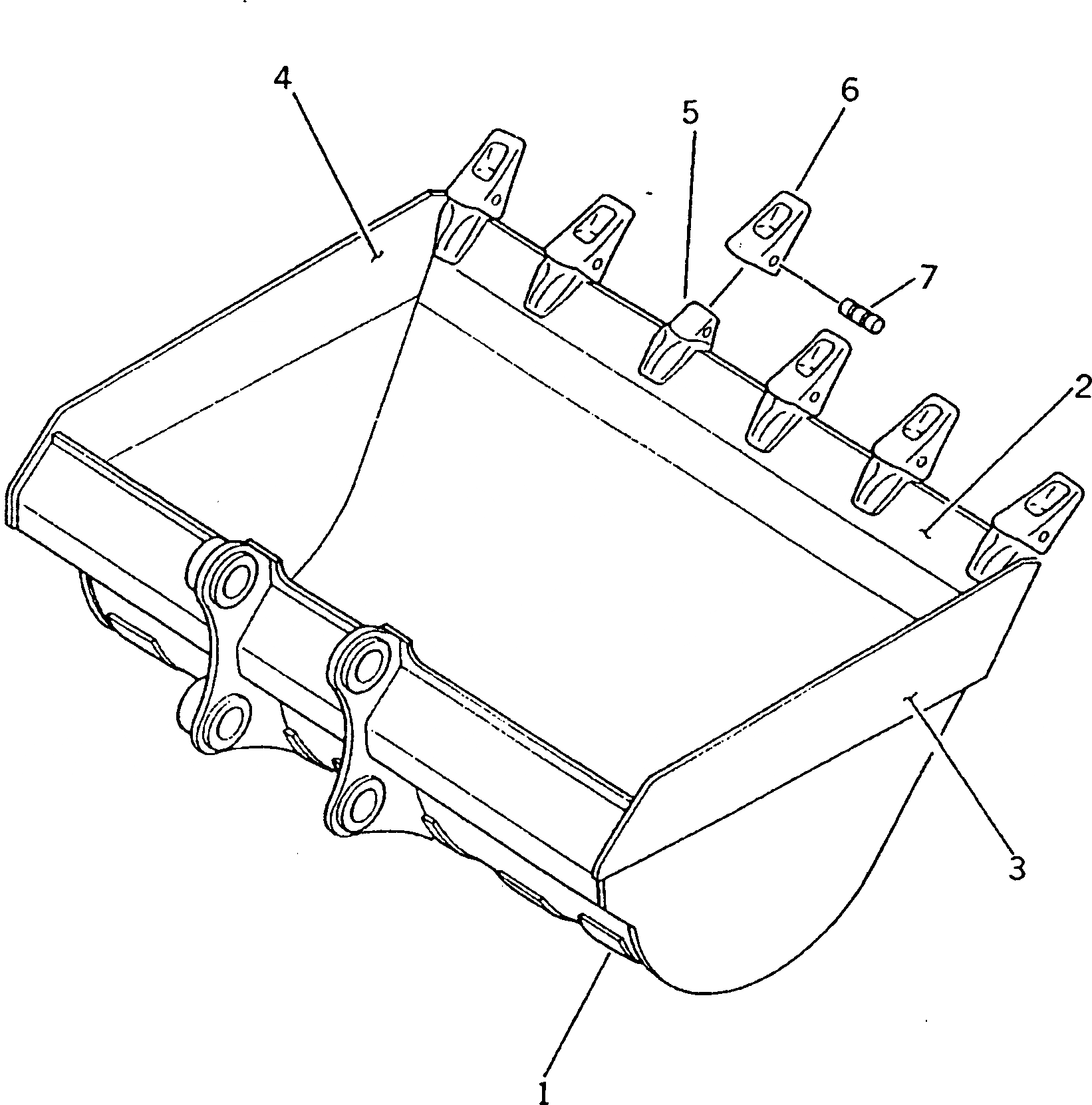 Схема запчастей Komatsu PW200-1 - КОВШ¤ .M¤ ШИР. 8MM (ГОРИЗОНТАЛЬН. ПАЛЕЦ)(№-7) РАБОЧЕЕ ОБОРУДОВАНИЕ