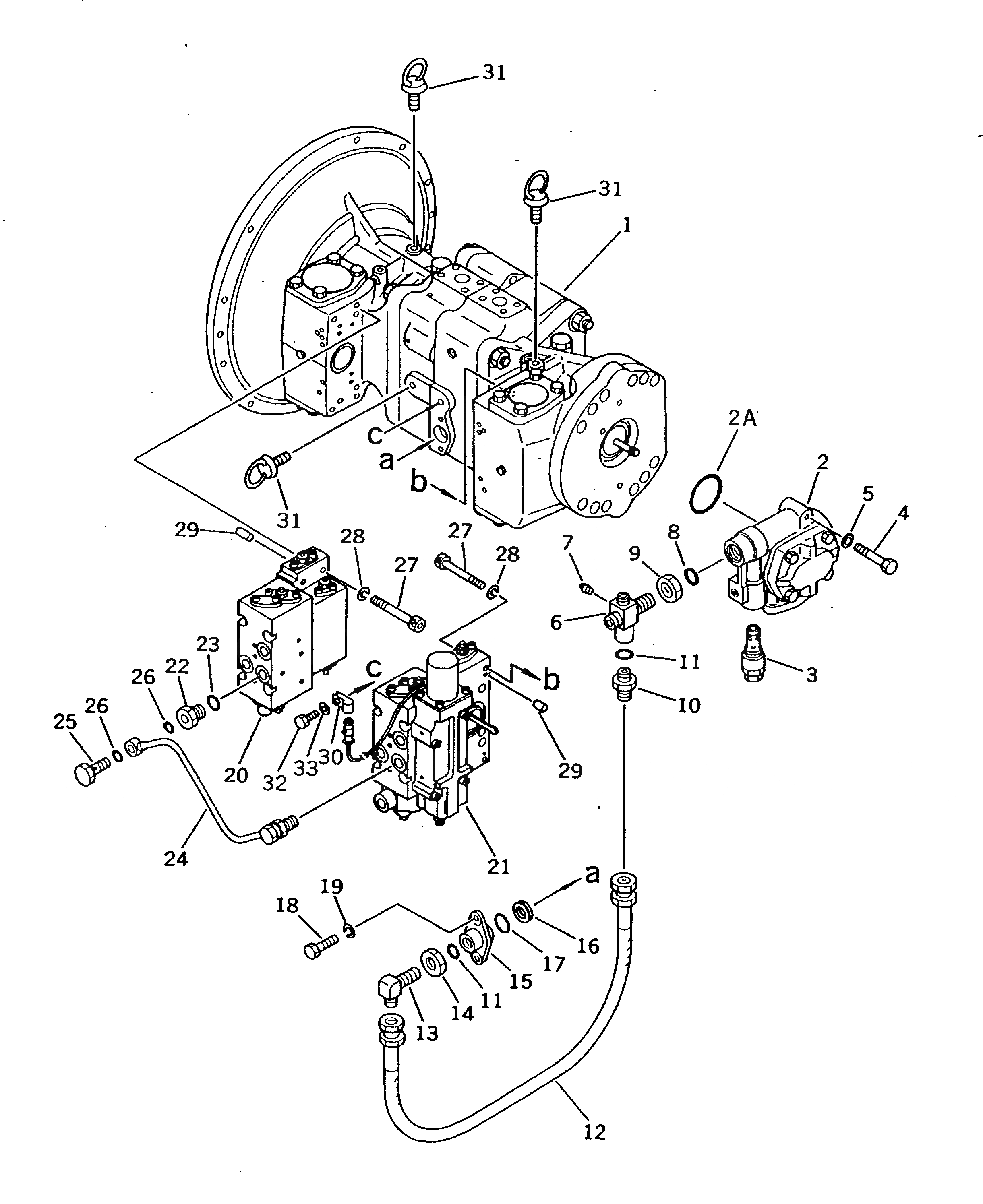 Схема запчастей Komatsu PW200-1 - ОСНОВН. НАСОС (/) ОСНОВН. КОМПОНЕНТЫ И РЕМКОМПЛЕКТЫ