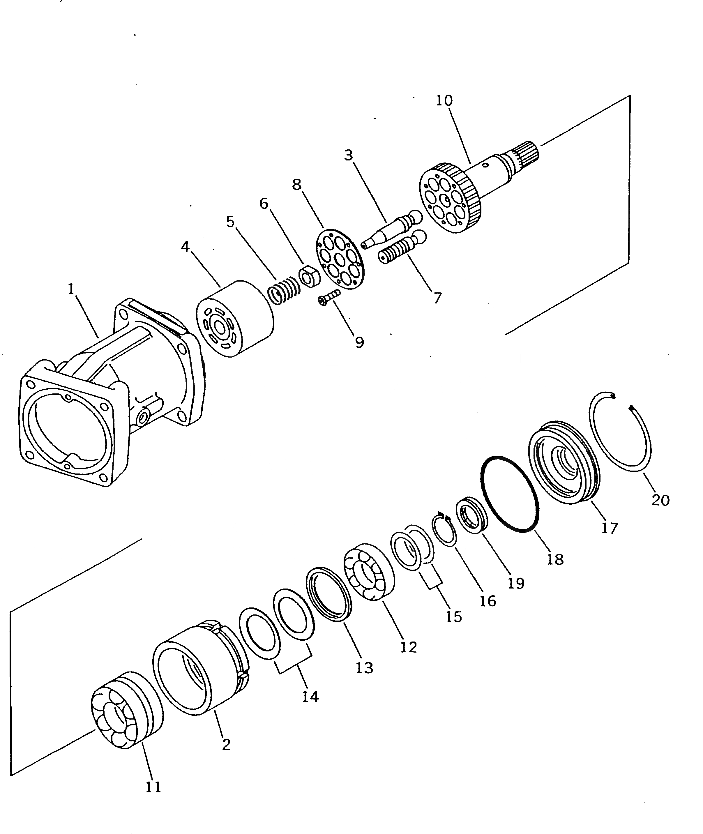 Схема запчастей Komatsu PW200-1 - МОТОР ХОДА (/) ОСНОВН. КОМПОНЕНТЫ И РЕМКОМПЛЕКТЫ