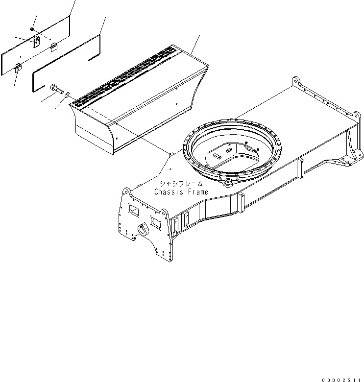 Схема запчастей Komatsu PW200-7 - ЯЩИК Д/ИНСТРУМЕНТА¤ ПРАВ. ЧАСТИ КОРПУСА