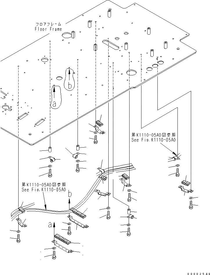 Схема запчастей Komatsu PW200-7K - ПОЛ (ПОЛ ТРУБЫ КРЕПЛЕНИЕ) K OPERATORґS ОБСТАНОВКА И СИСТЕМА УПРАВЛЕНИЯ