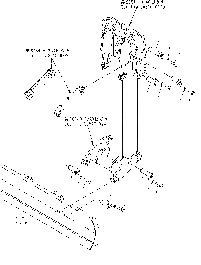 Схема запчастей Komatsu PW200-7K - ОТВАЛ ПАЛЕЦ (ДЛЯ ПЕРЕДН. DOZER) S SUSPENTION И КОЛЕСА