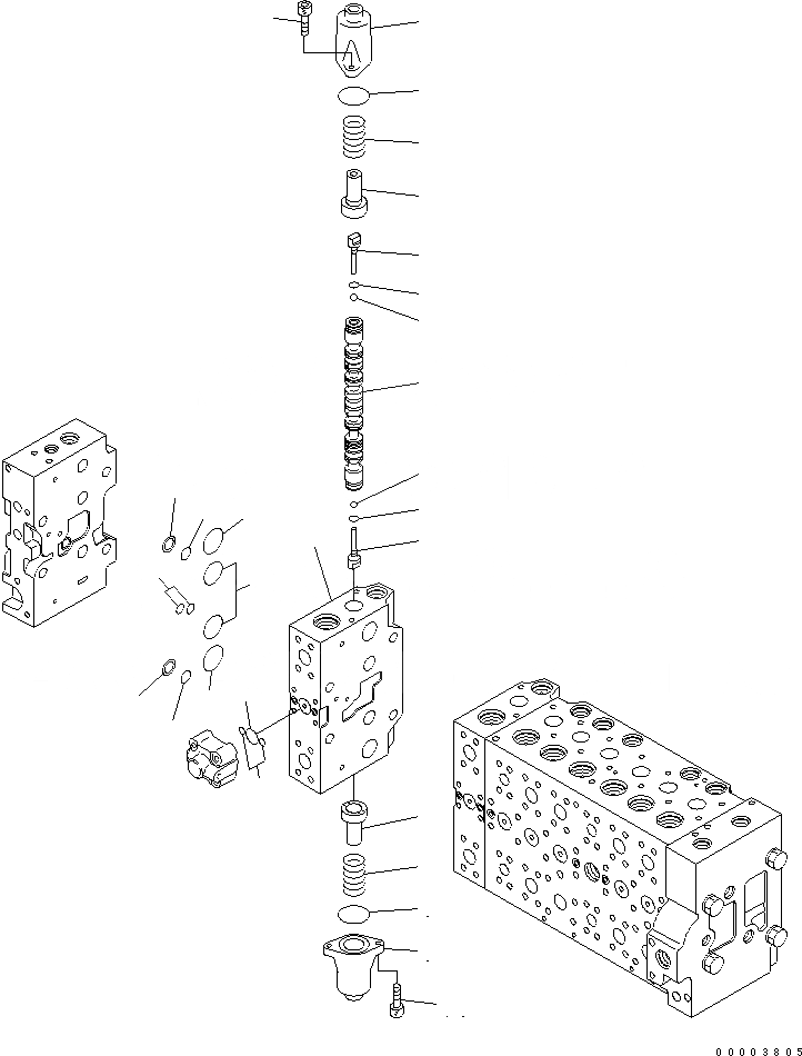 Схема запчастей Komatsu PW200-7K - ОСНОВН. КЛАПАН (8-СЕКЦИОНН.) (8/) (ДЛЯ 2-СЕКЦИОНН. СТРЕЛЫ) Y ОСНОВН. КОМПОНЕНТЫ И РЕМКОМПЛЕКТЫ
