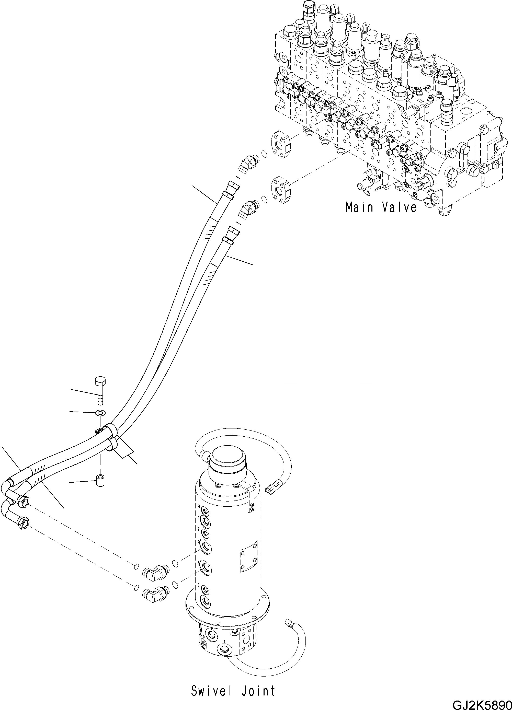 Схема запчастей Komatsu PW200-7E0 - STABILISER ЛИНИЯ H ГИДРАВЛИКА