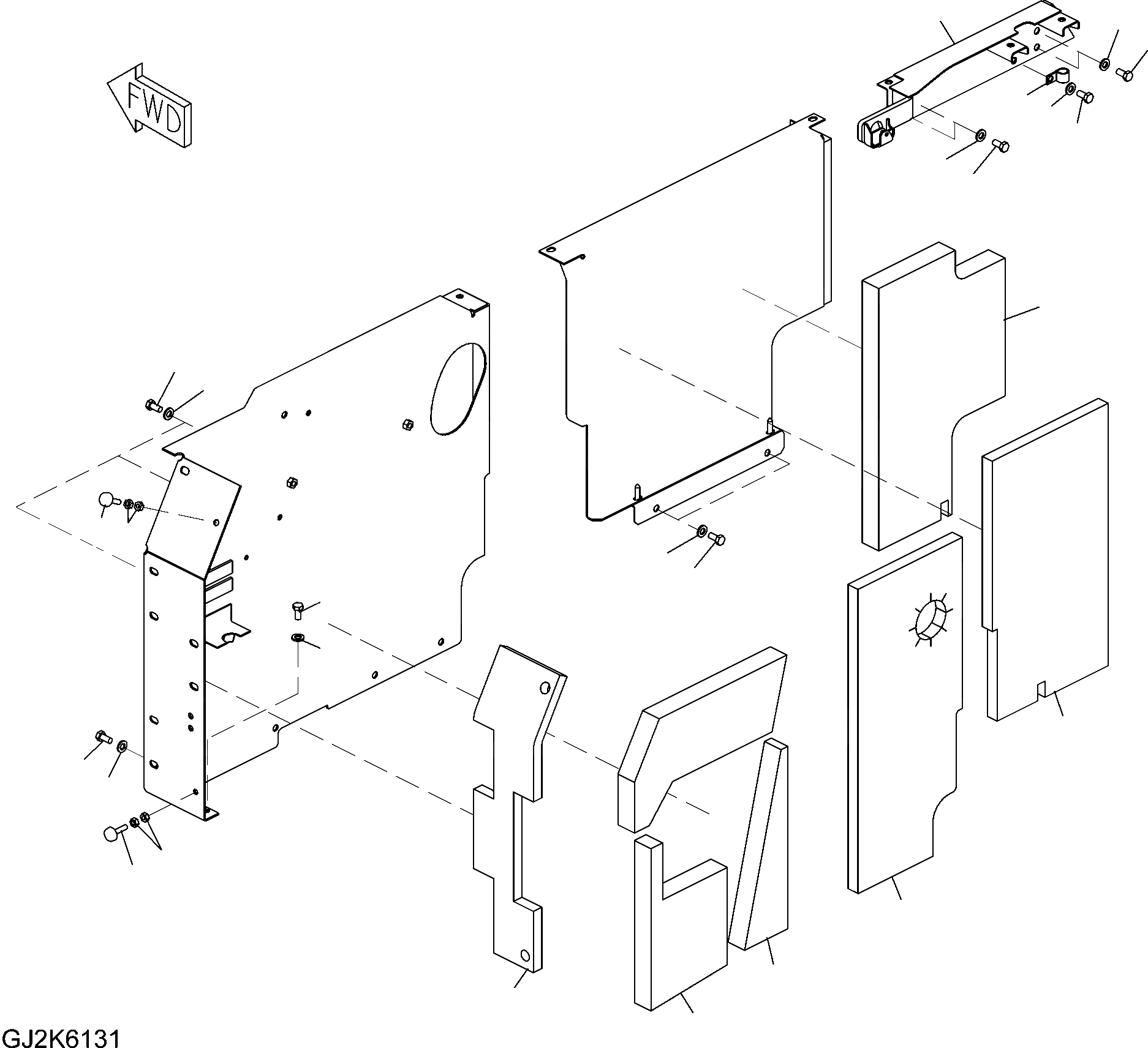 Схема запчастей Komatsu PW200-7E0 - РАМА (КАБИНА) M ЧАСТИ КОРПУСА