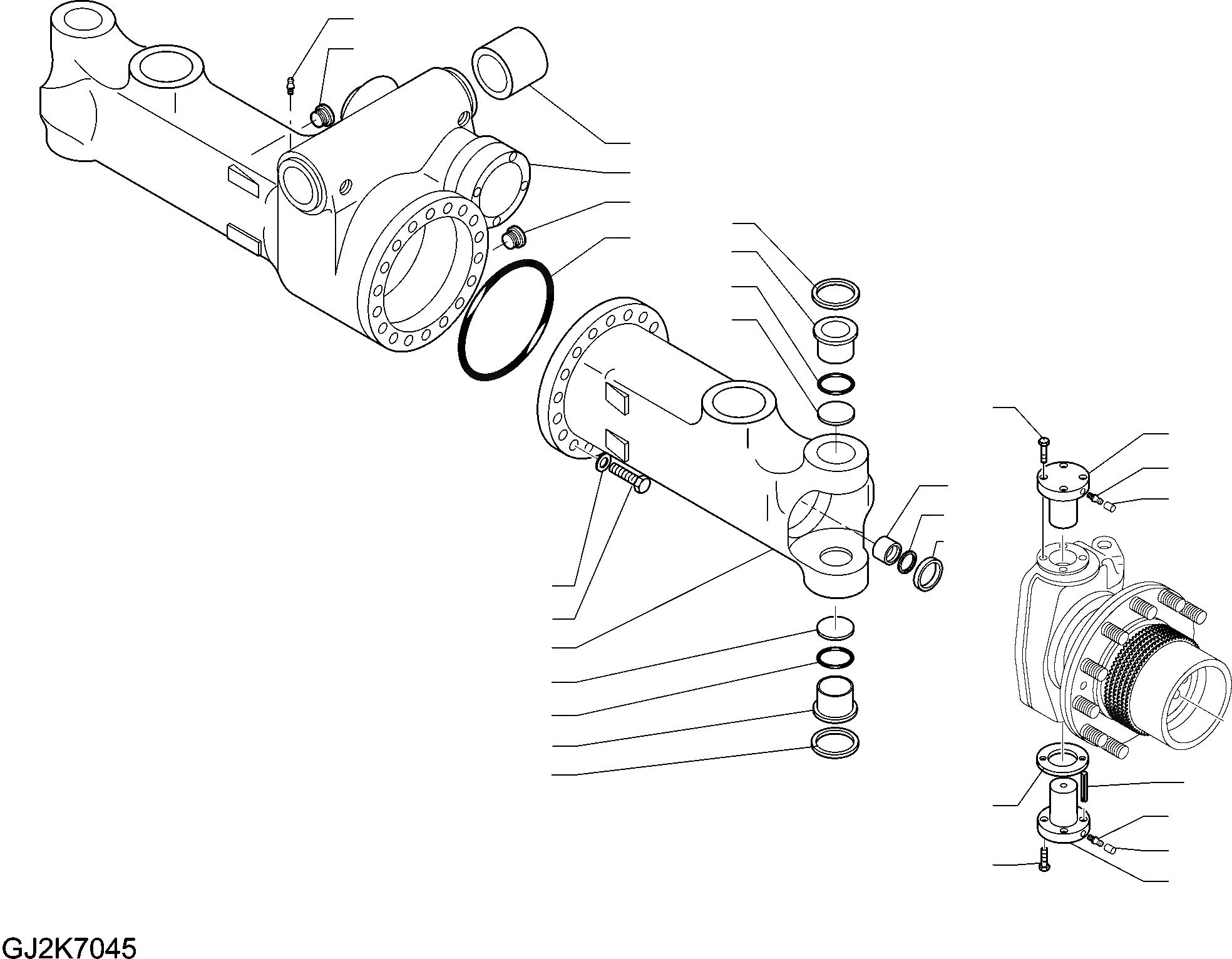 Схема запчастей Komatsu PW200-7E0 - ПЕРЕДНИЙ МОСТ (/) (.M ШИР.) КОЖУХ МОСТА S ПОДВЕСКА И КОЛЕСА