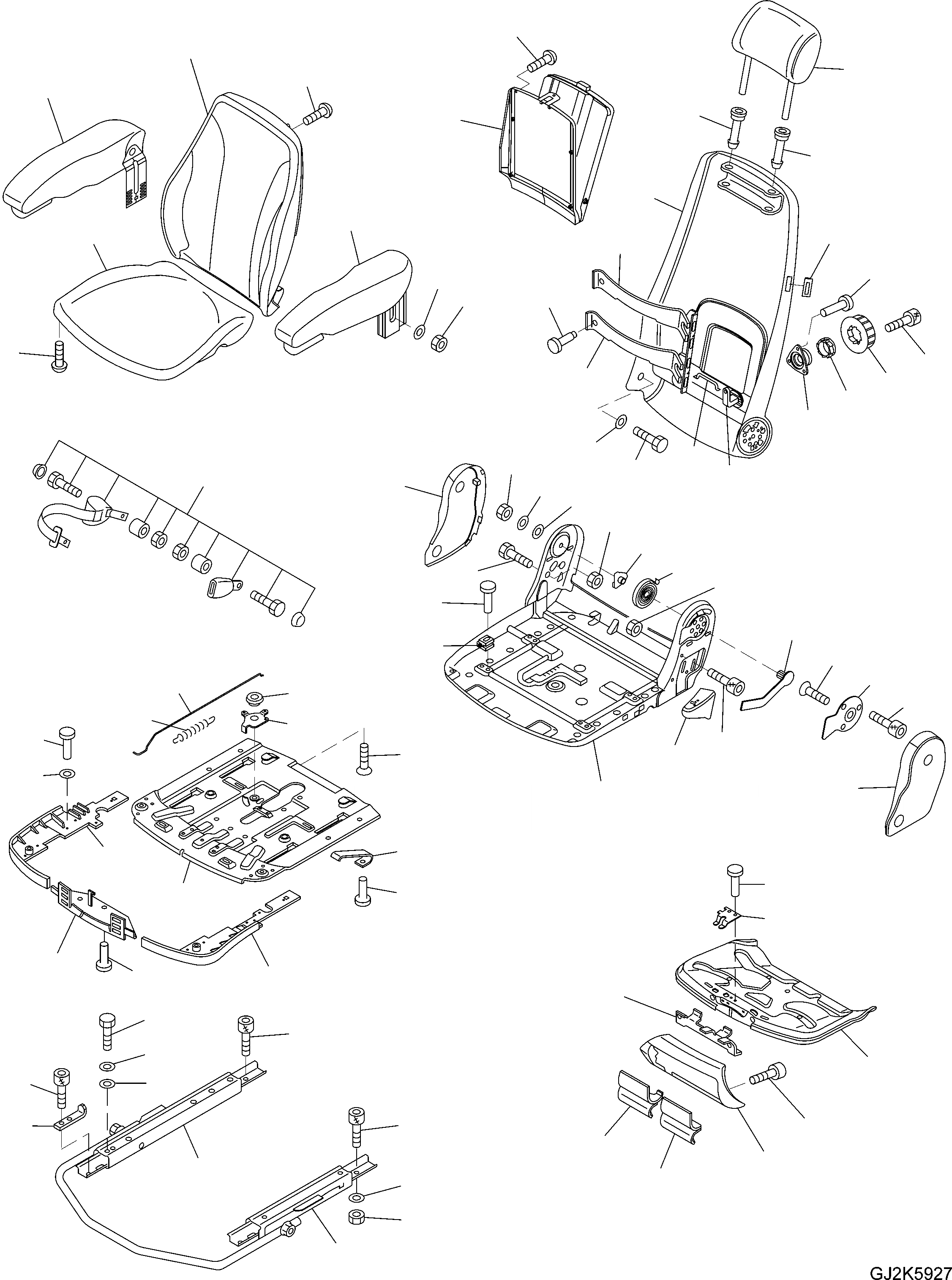 Схема запчастей Komatsu PW200-7E0 - OPERATORґS СИДЕНЬЕ ASSEMBLY, / (МЕХАНИЧ. ПОДВЕСКА) Y ОСНОВН. КОМПОНЕНТЫ И РЕМКОМПЛЕКТЫ